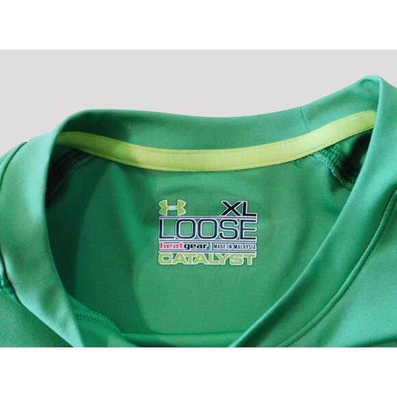 Under Armour HeatGear Catalyst Shirt Mens XL Green Loose Fit Short Sleeve - Picture 6 of 8